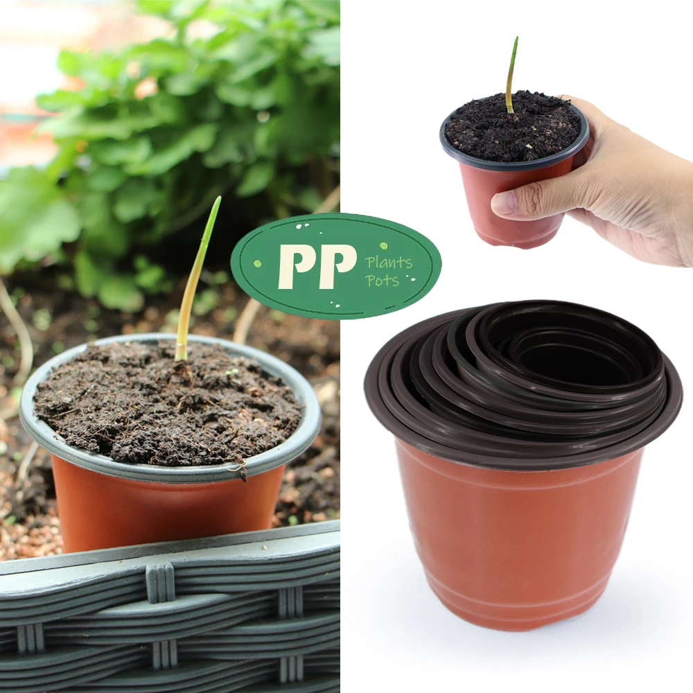 20 قطعة 9/10/11 سنتيمتر حديقة أواني الزهور البلاستيكية بسيطة الحضانة كوب وعاء عصاري لتربية البذور الزهور النباتات زرع الحاويات #3