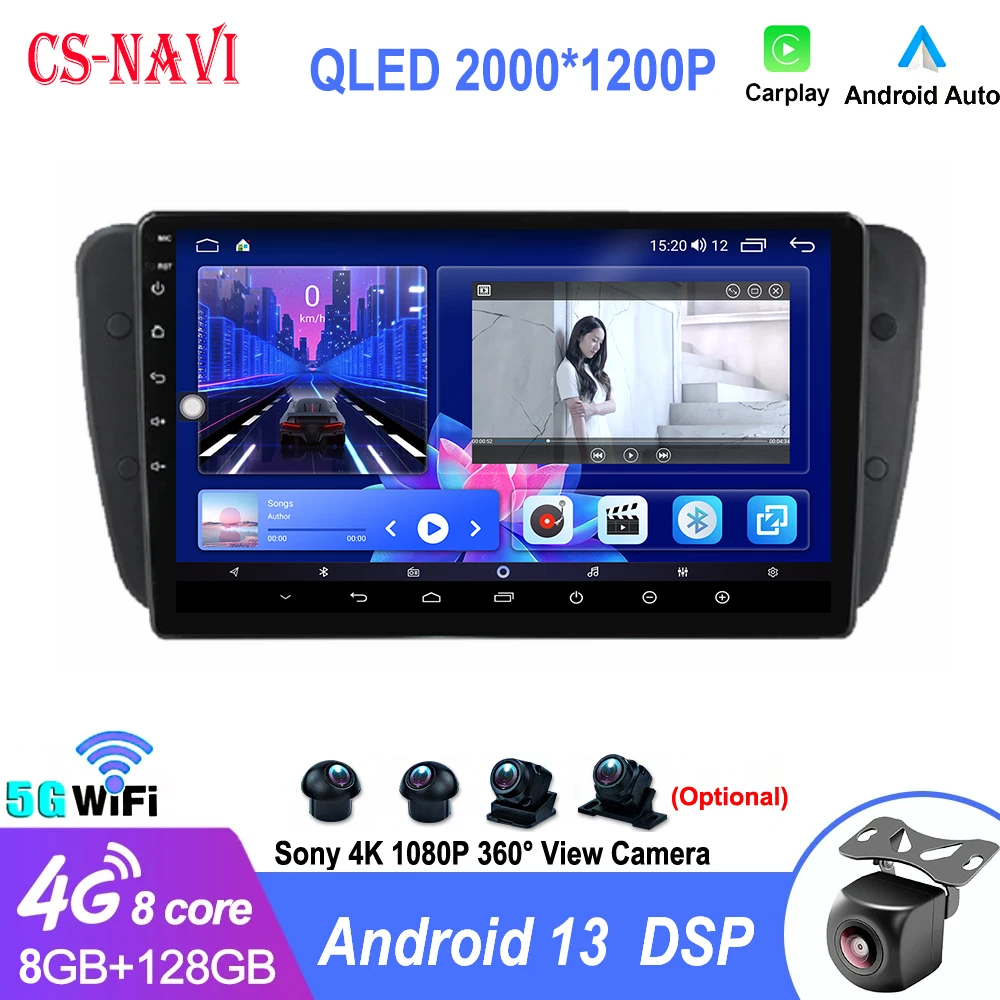 

Android 13 8 Core QLED Screen Car Radio Multimedia Player Stereo For Seat Ibiza MK4 6J SportCoupe Ecomotive Cupra 2009 - 2013 4G