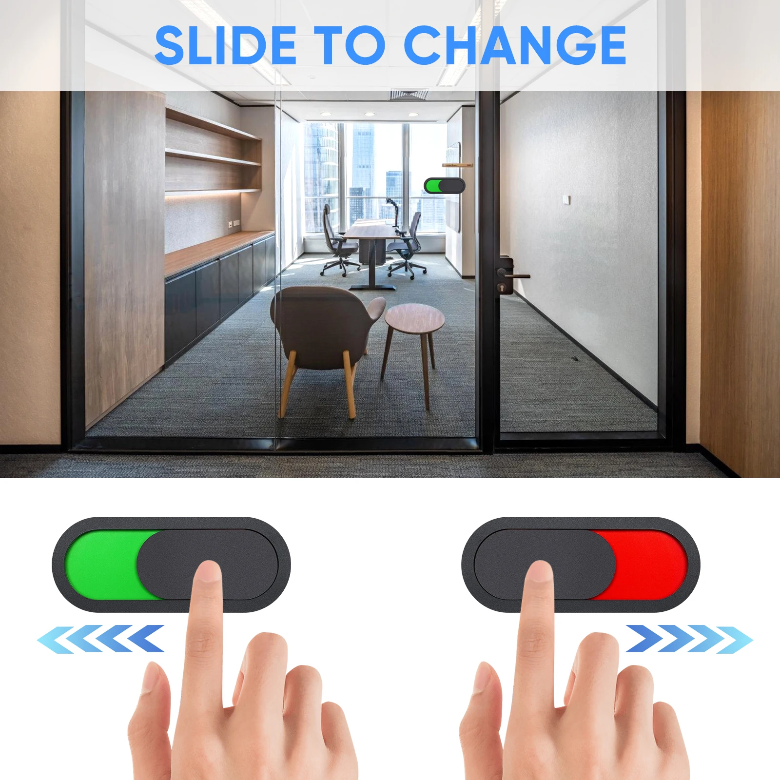 Practical Privacy Slide Door Sign 10x4cm Sturdy Material Conference Room Doorplate Easy Install High Visibility