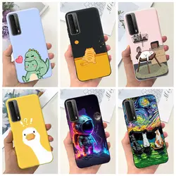 For Huawei P Smart 2021 Case PPA-LX1 Cute Fashion Cartoon Cover Soft TPU Phone Case For Huawei Y7a Y 7a PSmart 2021 Coque Bumper