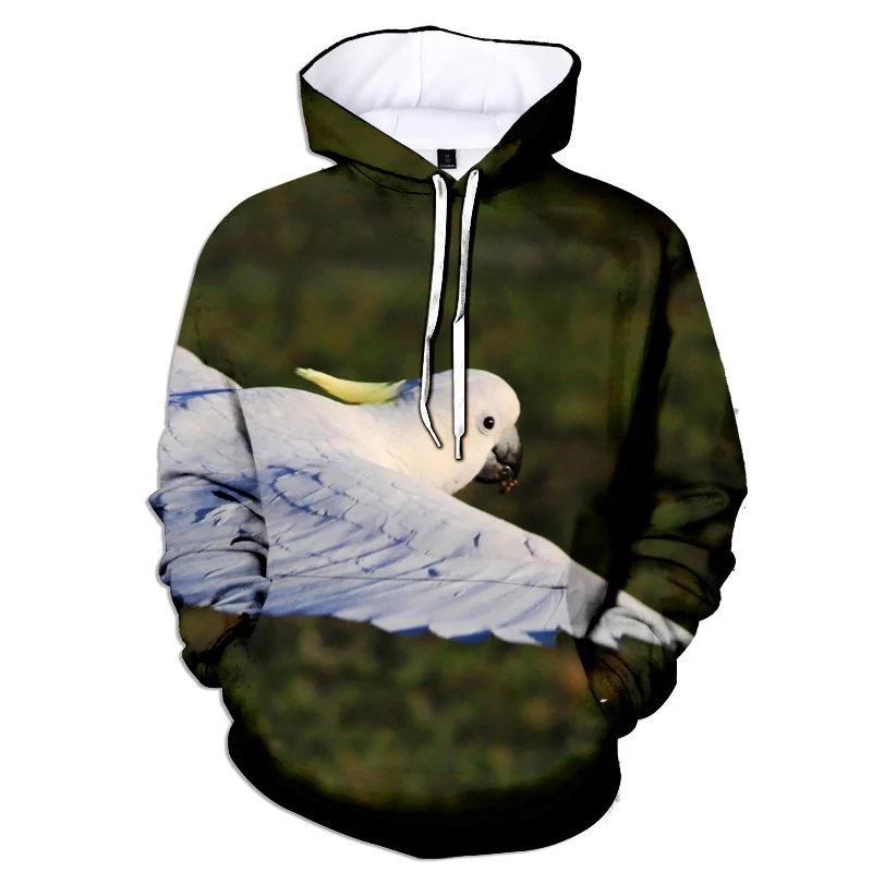 

Spring New Cute Parrot 3D Print Hoodie Animal Pattern Fun Fashion Hugh Pullover