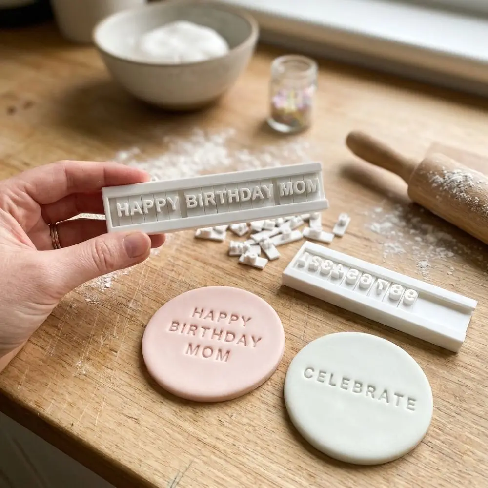 Handmade Clay Letter Number Stamp Set with 26 Letter with 10 Number Upper Lower Case Clay Stamp Clear Imprint Precise Stamping
