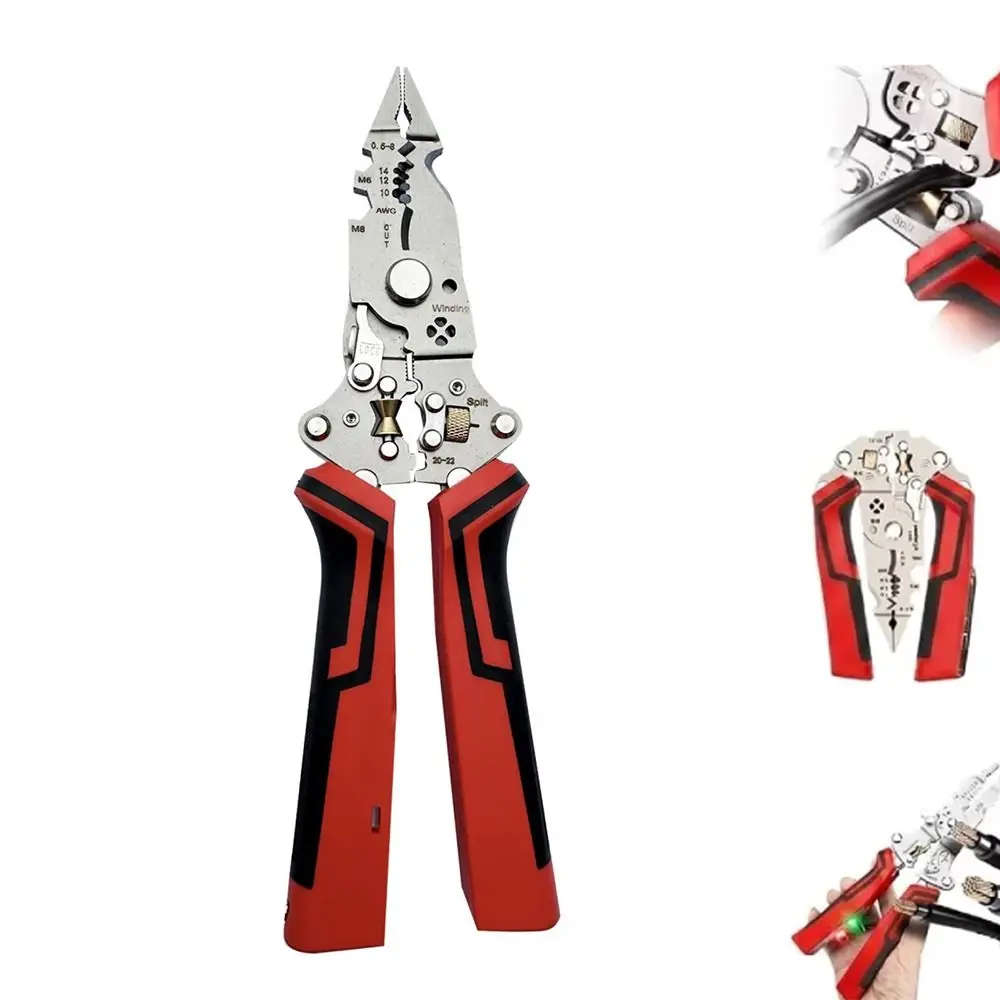 Foldable Wire Stripping Pliers Rechargeable 16 in 1 Wire Stripper Cable Cutting Terminal Crimping Tool Electrician Pliers