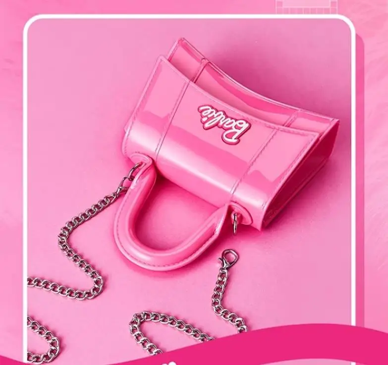 Hot Pink Barbie MINISO Love Removable Handheld Crossbody Shoulder Bags Fashion Women Girls Accessories Handbag Clothes Matching