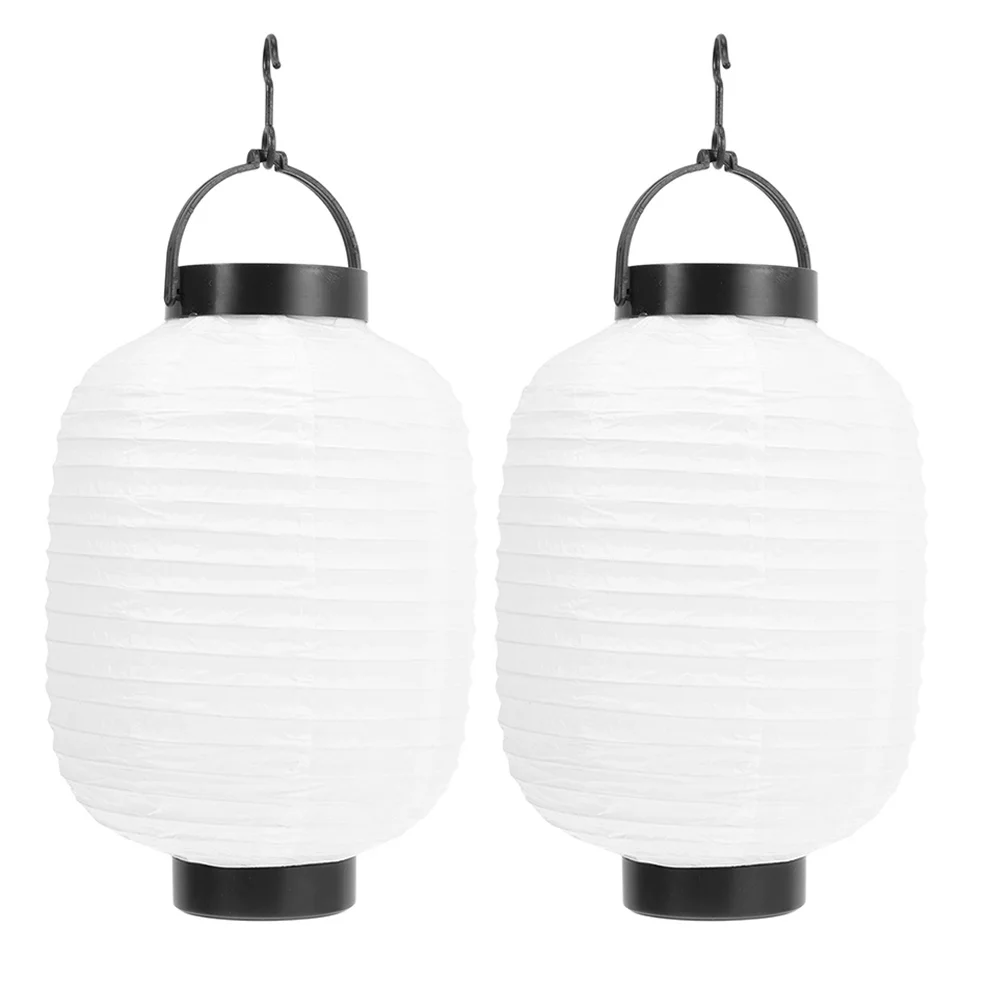 

2 Pcs Solar Lights Outdoor Decorative Folding Lantern Lanterns Paper Japanese White Baby