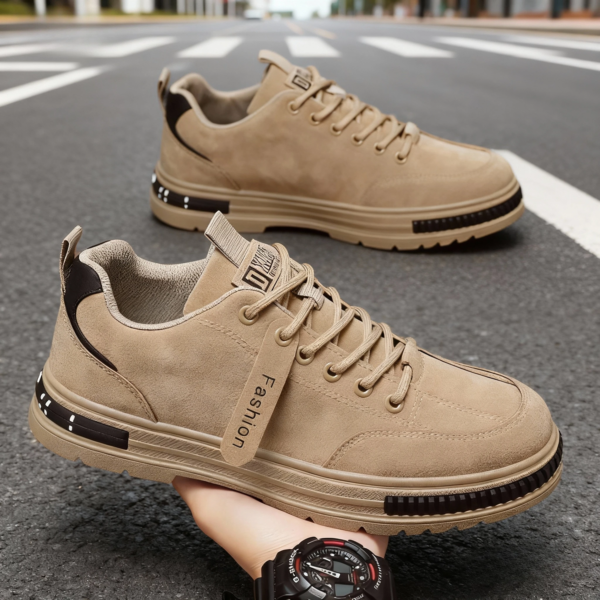 

2025 men's shoes Autumn new luxury handsome leather low-top fashion trend running sports men's casual trend shoes