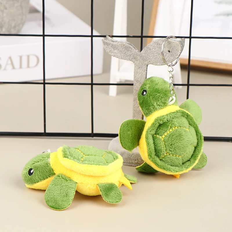 1Pc 10CM Leuke Schildpad Gevulde Pop Cartoon Zachte Knuffel Sleutelhanger Tas Hanger Kid Gift