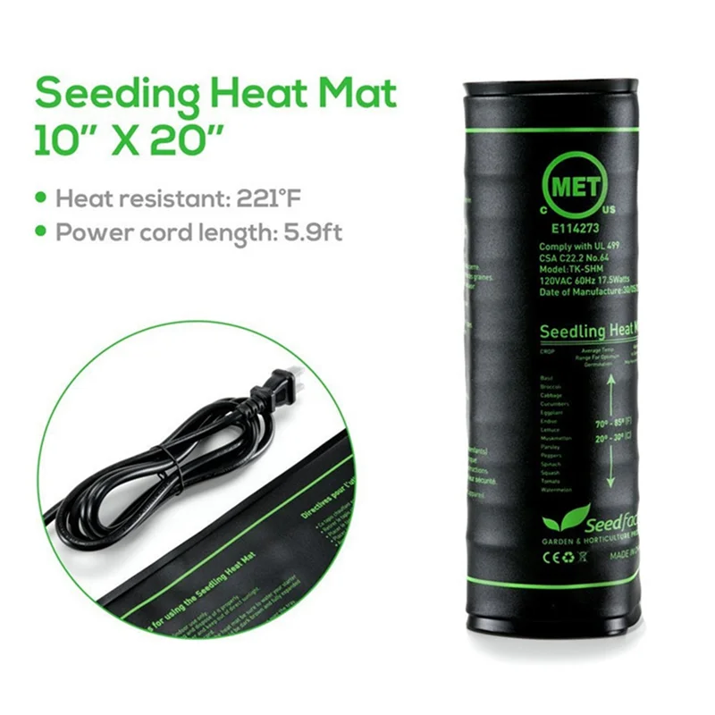 

AFOURT-Seedling Heating Mats Waterproof Heat Pad With Temperature Controller Carpet For Plant Hydroponic Seed EU Plug Easy Insta