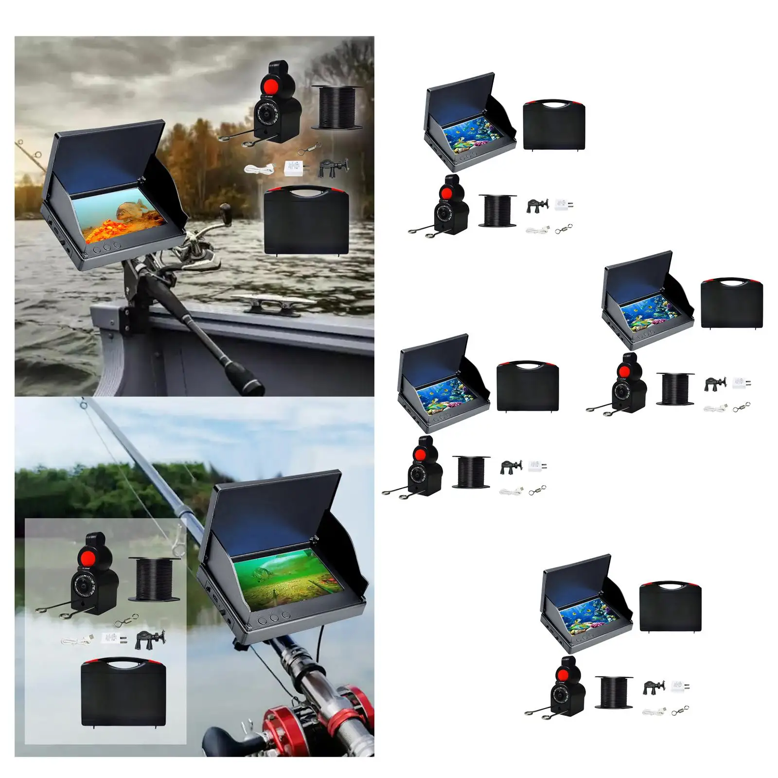 

Fishing Finders with Cable Fishing Tackle 4.3'' Display Practical IP68 Waterproof for Ice Fishing Boat Lake Open Water Sea