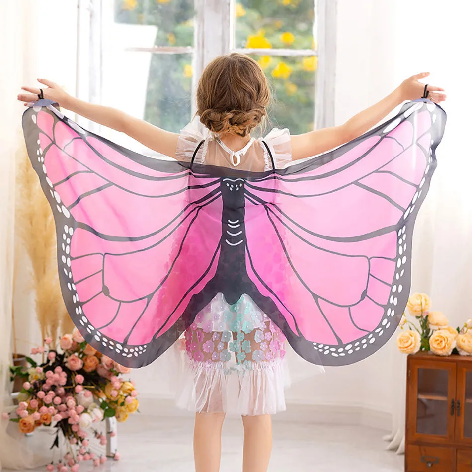 Children's Stage Performance Cosplay Winged Cloak Halloween Carnival Props Winged Clothing Girl Cloak Girl's Party Clothing