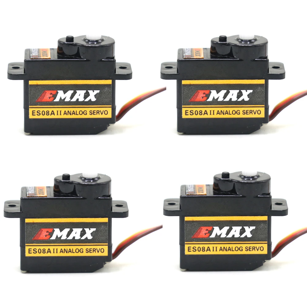 4pcs EMAX ES08A II 9g Micro Servo Plastic Gear Analog Mini Servo1.8kg/Sec  for RC Model