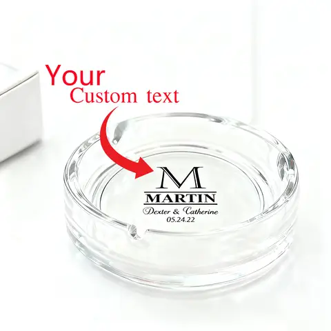 Customized Creative Glass Ashtray Personalized Simple Customized Ashtray Home Office Decoration Smoking Accessories Gift