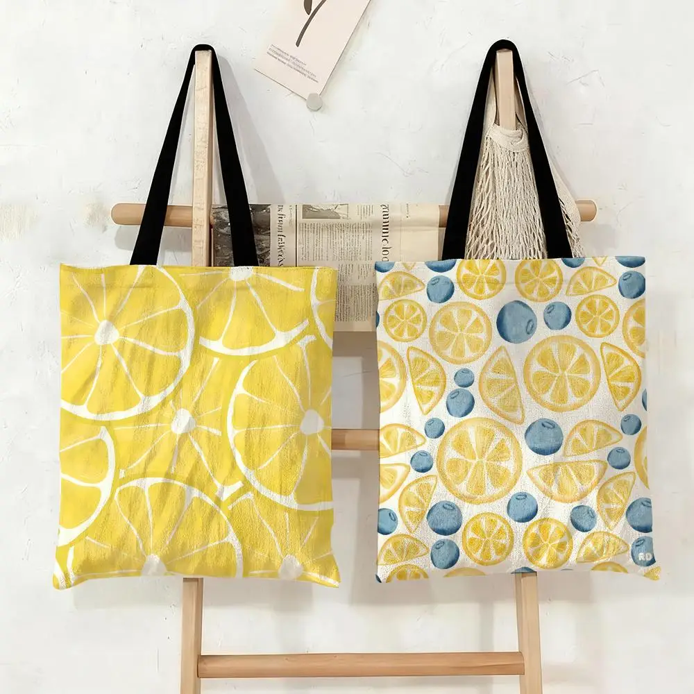Cartoon Background Pattern Storage Bags Large Capacity Canvas Bag For Female Students To Hold Books Tote Mommy Bag