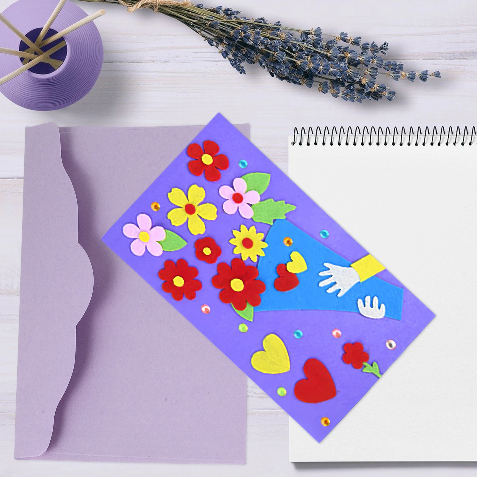 

8 Pcs DIY Greeting Card Material Package Cards s Making Kit Puzzle Mother’s Day Craft Cloth Child Mother‘s for