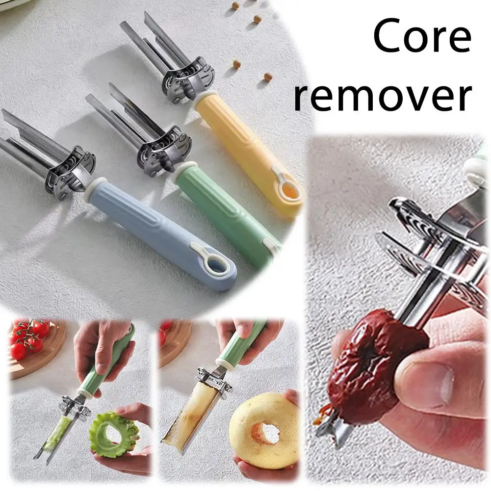 

2 in 1 Fruit Corer Telescopic Stainless Steel Core Coring Tool Gadgets Apple Removal Tool Tool Apple Kitchen Seed Remover L3M4