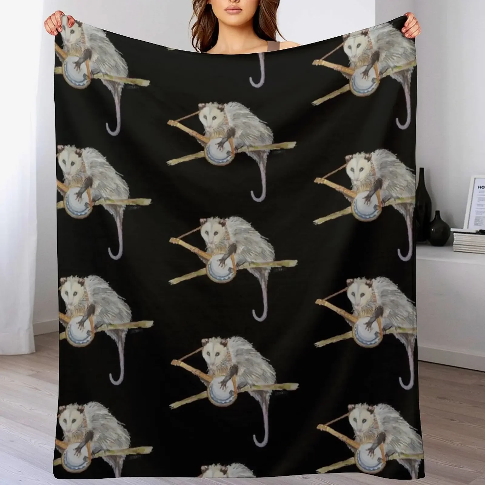 

Trash Banjo Opossum Throw Blanket Decorative Throw Comforter Bed for sofa Blankets