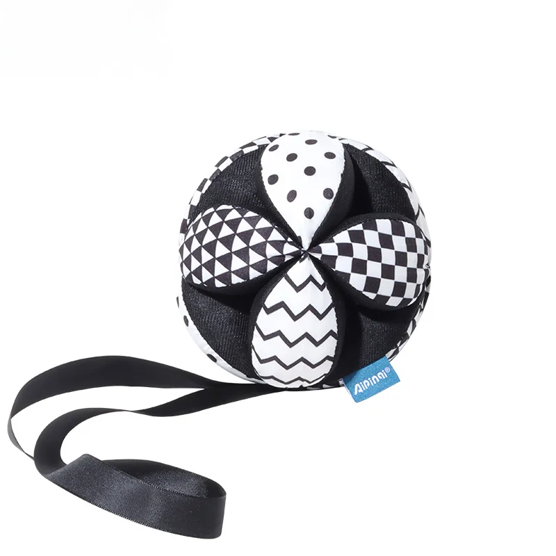 새로운 유기농 면 딸랑이 손잡이 공 아기 청각 인지 그립 훈련 천 공 장난감 도매