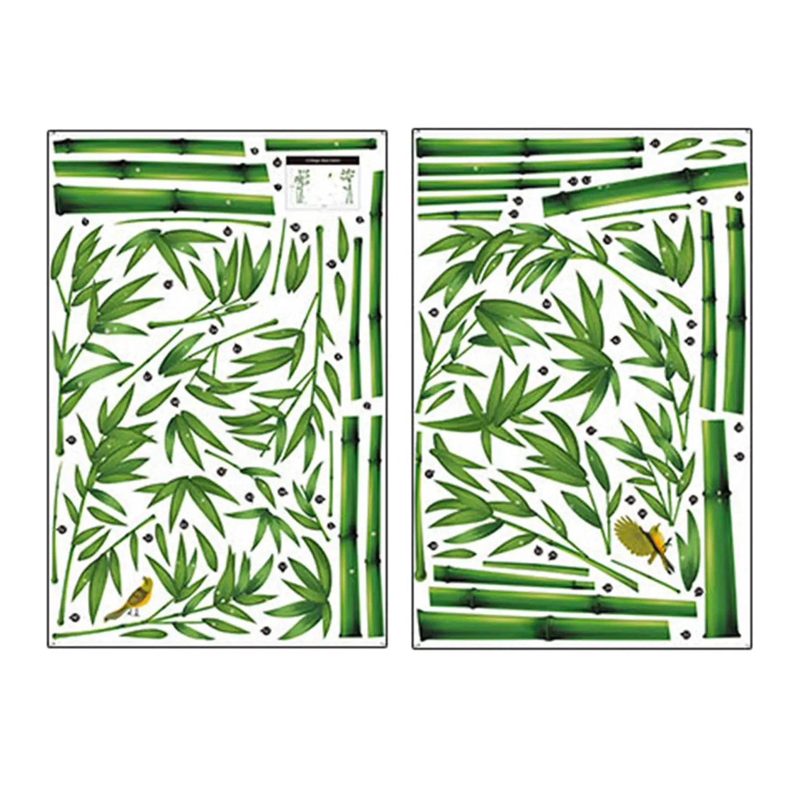 

2 Pieces Wall Art Decals Bamboo Forest DIY Easy to Use Green Plant Durable Home