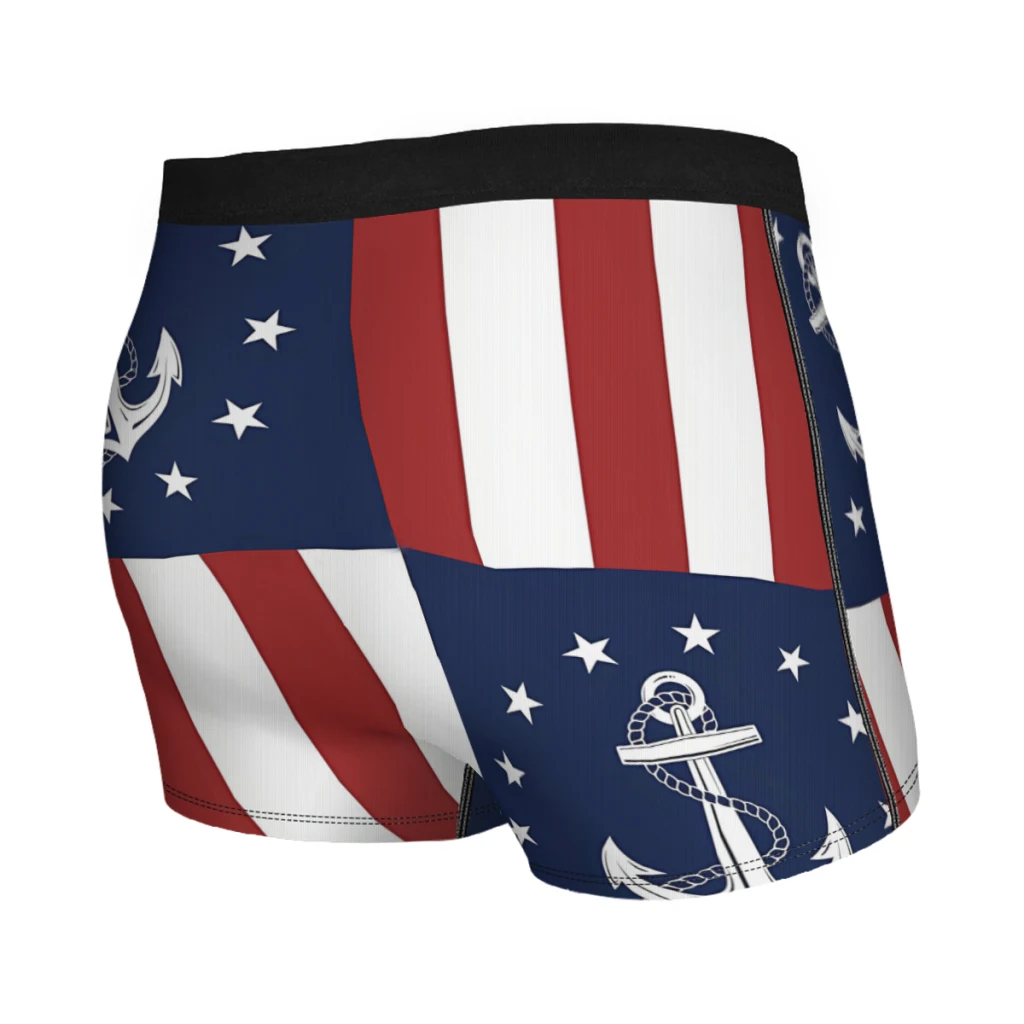 Anchor Me Nautical Stars and Stripes Navigation Underpants Homme Panties Man Underwear Sexy Shorts Boxer Briefs