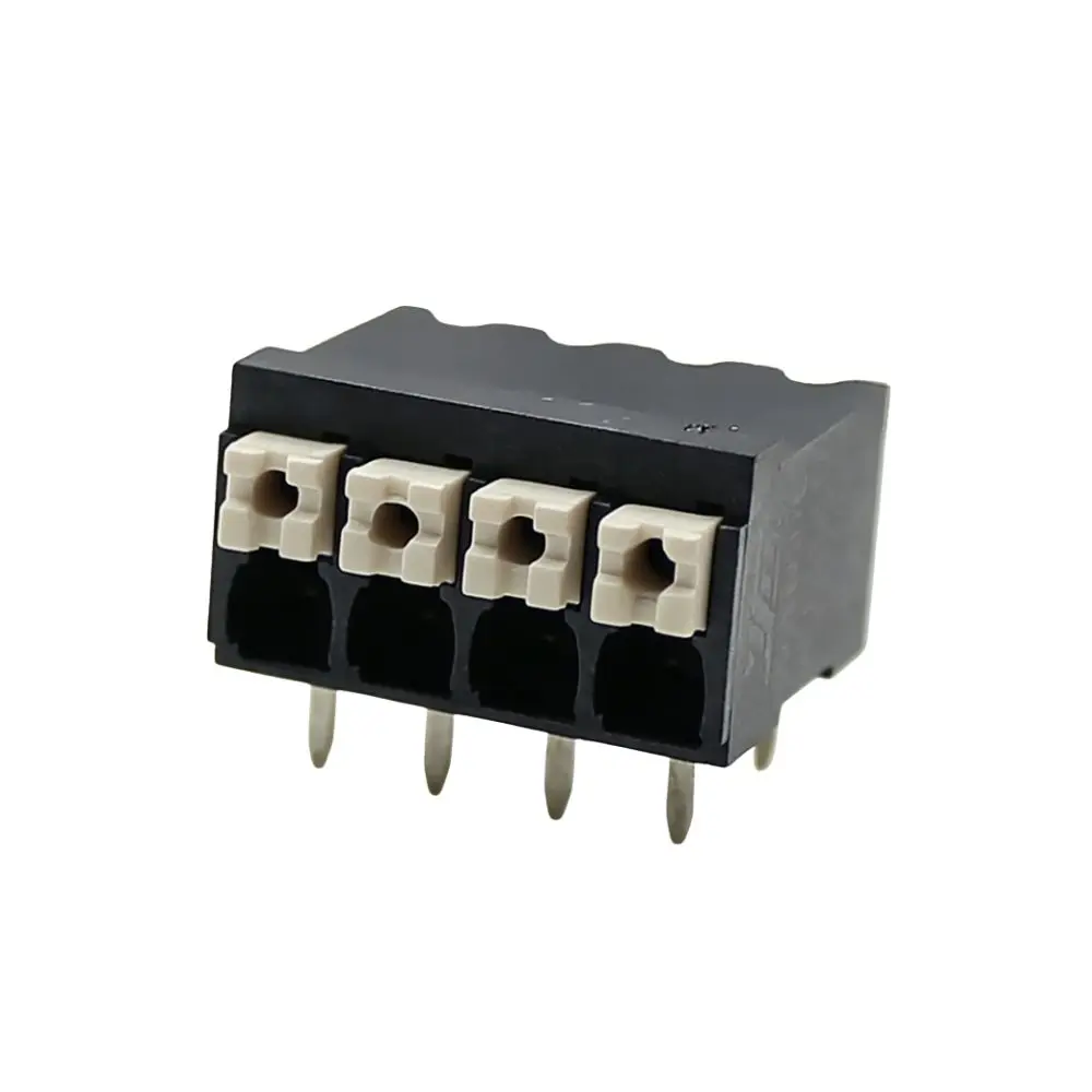 100PIN DG212R‑THR‑3.5mm Screwless Spring PCB Terminal Block Right Angle Pin Spring Fixed Quick Connector
