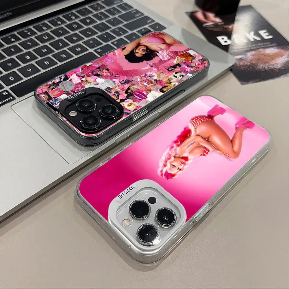 حافظة هاتف محمول Nicki Minaj لهاتف آيفون 16 15 14 13 12 11 X XR XS 8 7 Pro Max Plus غطاء هاتف ذكي مطبوع ملون شفاف