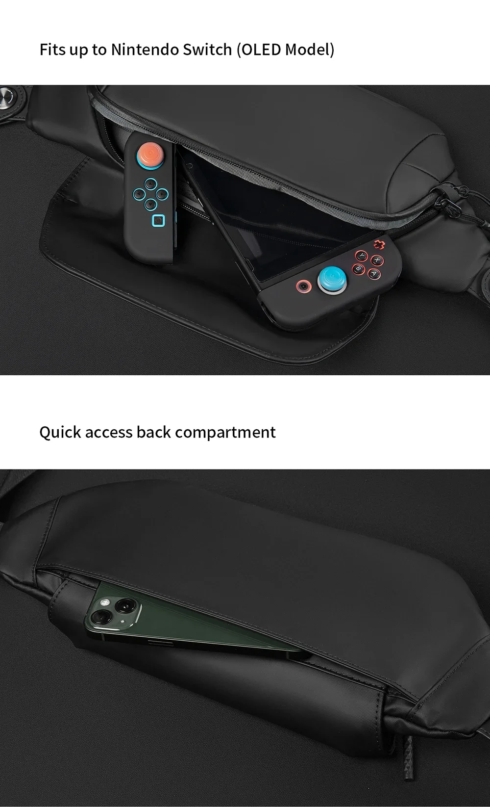 Sling Schoudertas Voor Nintendo Switch, Waterbestendige Edc Tech Tas Voor Heren En Dames Multifunctionele Sling Rugzak Voor Schakelaar