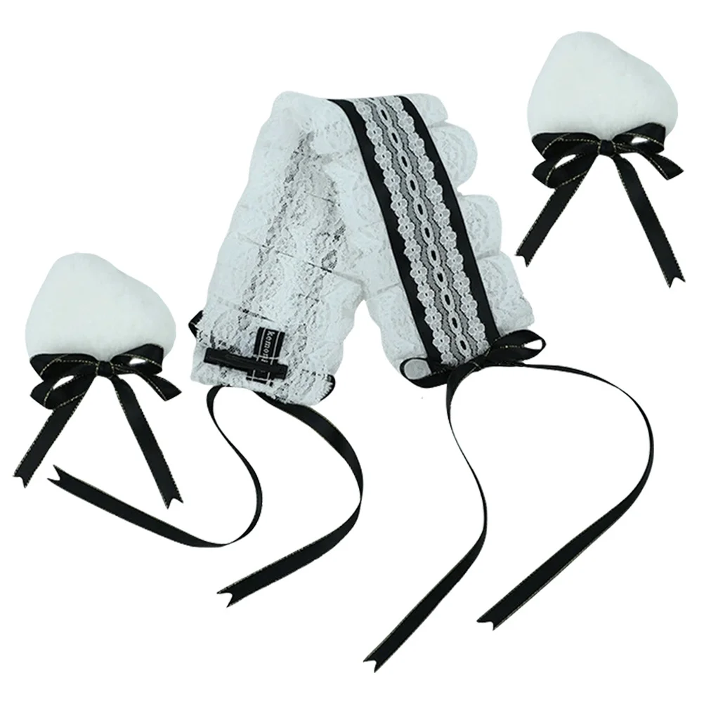 

1Set Cat Ears Lolita Lace Headband Bow Party Hair Accessory Elegant Cosplay Hairband Girls Hair Decor Lolita Headband