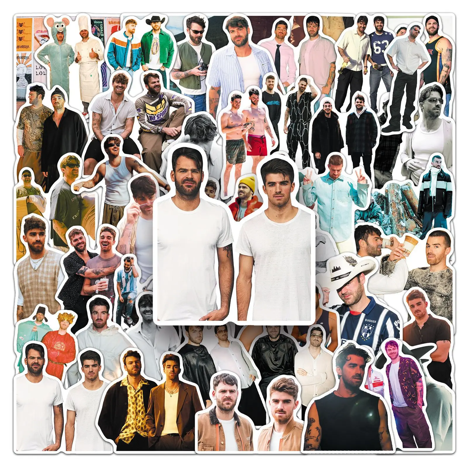 50PCS The Chainsmokers Stickers Europe America Star Singer Graffiti Decoration Notebook Suitcase Guitar Refrigerator Toys Decals