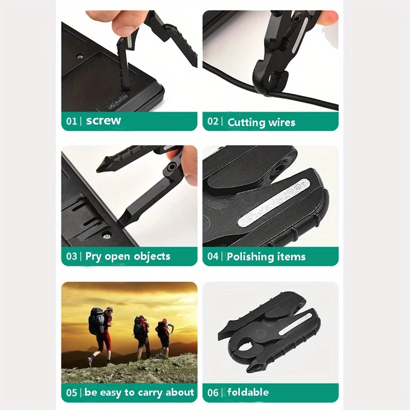 Pince multifonctionnelle pliante en acier inoxydable, mini pince polyvalente, tournevis, outil d\'extérieur EDC, 1PC