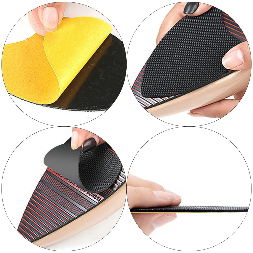 

High-Heel Pads Non-Slip Sole Protectors For Women Shoes Anti-Slip Shoe Grips Cushions Black Foot Care Tools