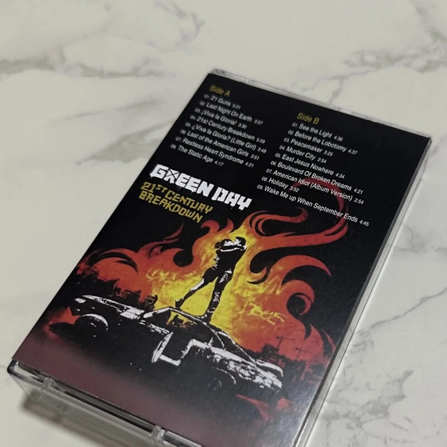 Green Day 21st Century Breakdown Punk Rock Audio Cassette Tape Retro Vintage Analog Sound Collectible for Fans Home Art Decor