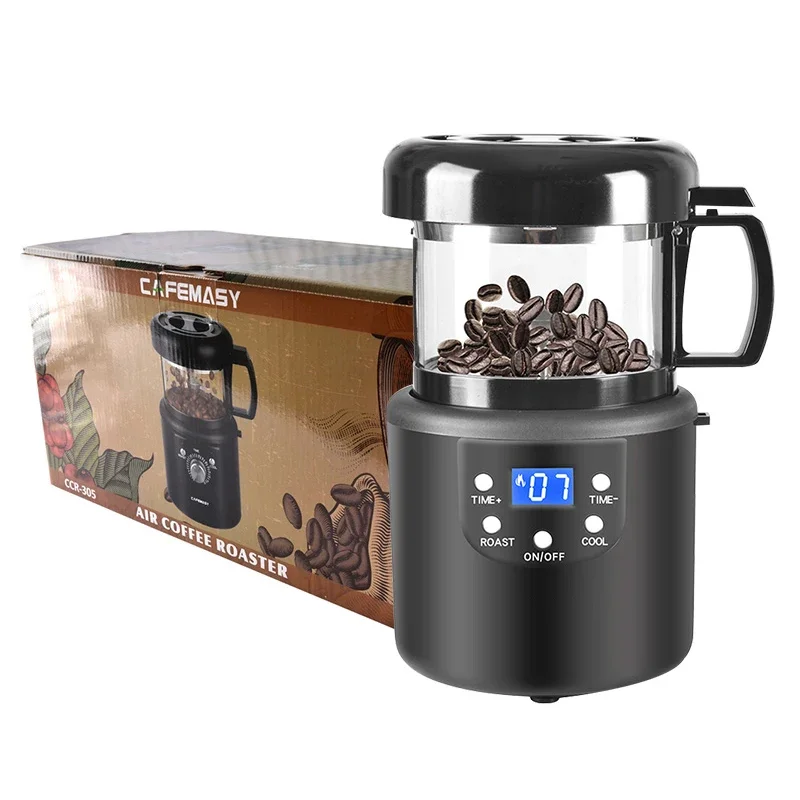 80g Capacity 110v Coffee Roaster Coffee Roasting Machine No Smoke Coffee Beans Machine 1400W EU Plug 220V