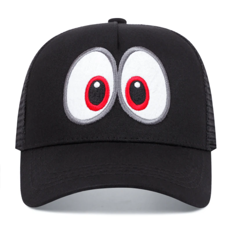 Cute big eyes Baseball cap cartoon anime Outdoor recreational show trucker hats couple mesh net caps