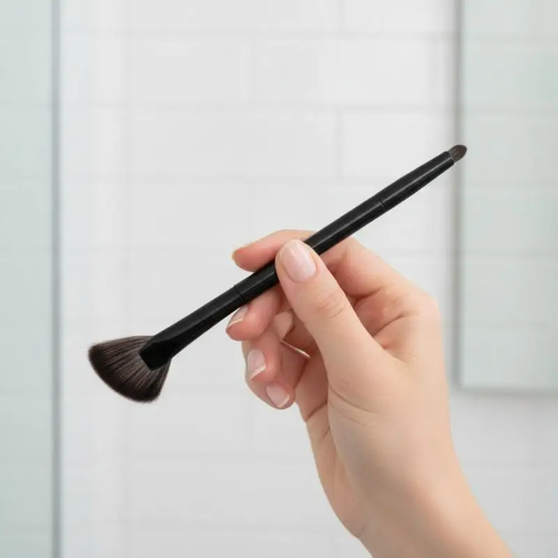 Dual Ended Highlighting Contour Brush Soft Flat Seamless  Nose Shadow Brush for Makeup Starter Beginner