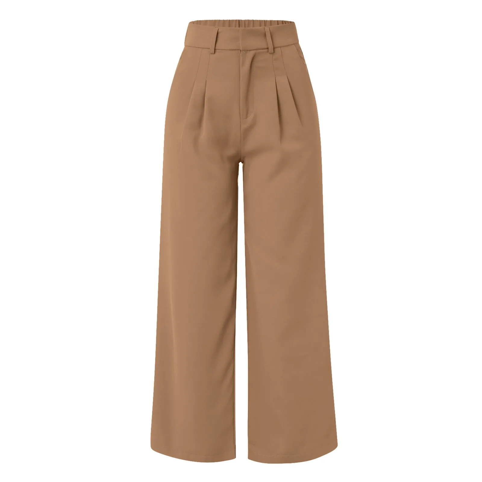 New Loose Women Wide Leg Pants Real Pocket Office Lady Trousers Casual Suit Pants The Effortless Tailored Wide Leg Pants 2024