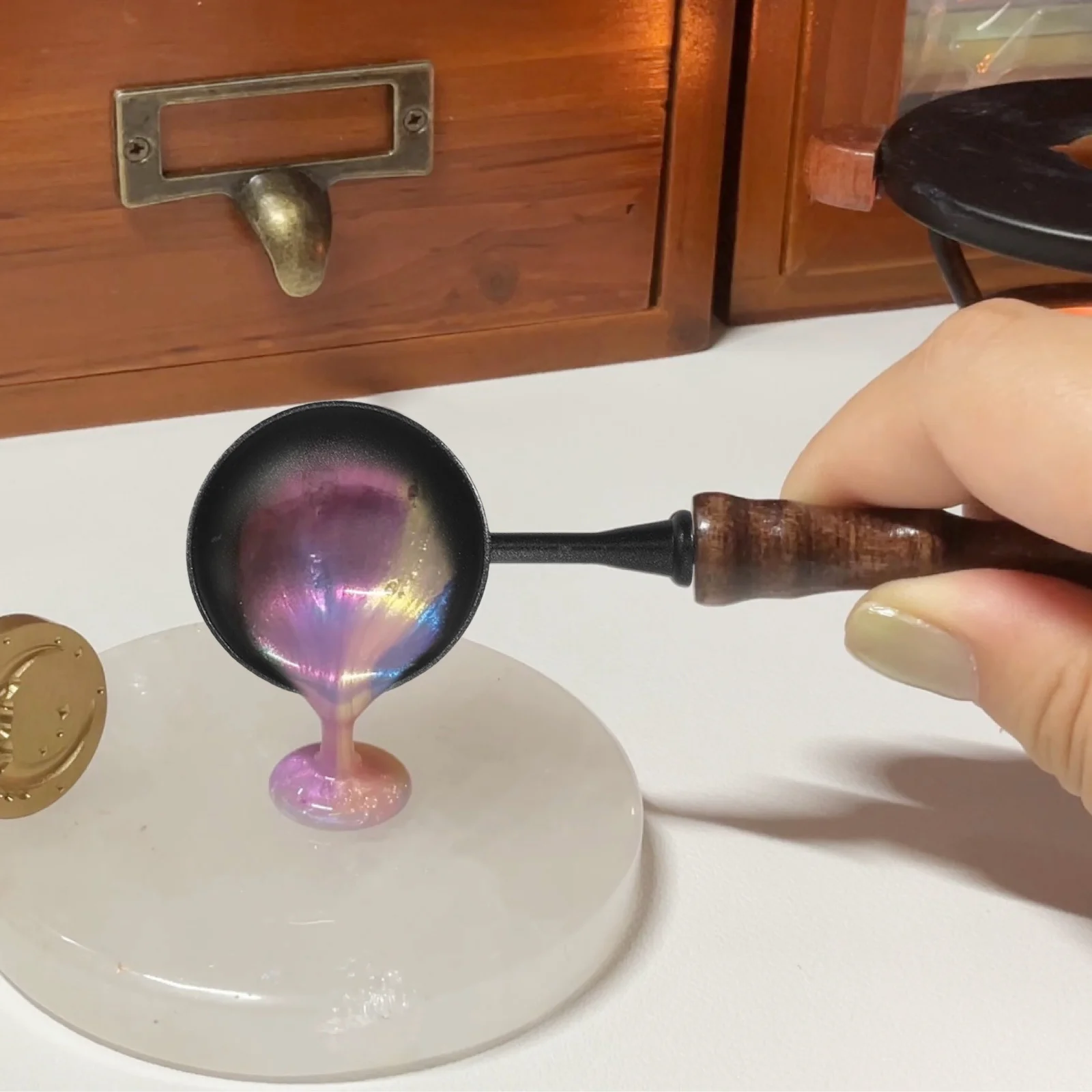 6 pçs para derreter envelope ferramenta de vedação colher selo mais quente selo de cera colher de derretimento colher de derretimento selo de cera de fogo