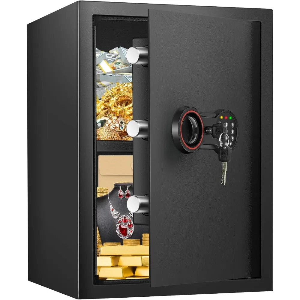 Large 3.3 Cubic Foot Home Safe - Fireproof, Waterproof, Anti-Theft with Digital Keypad, Spare Keys, and Removable Shelf