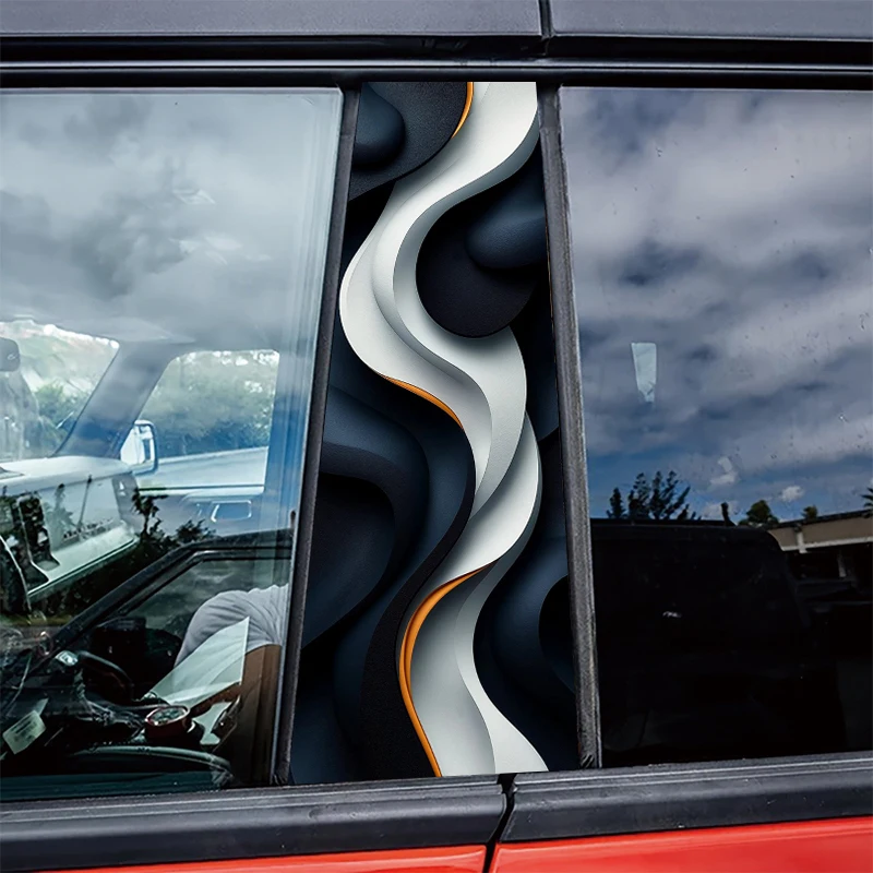 

2 штуки наклеек на центральные стойки автомобиля, защитная пленка Streamline Ripple, устойчивые к царапинам наклейки.