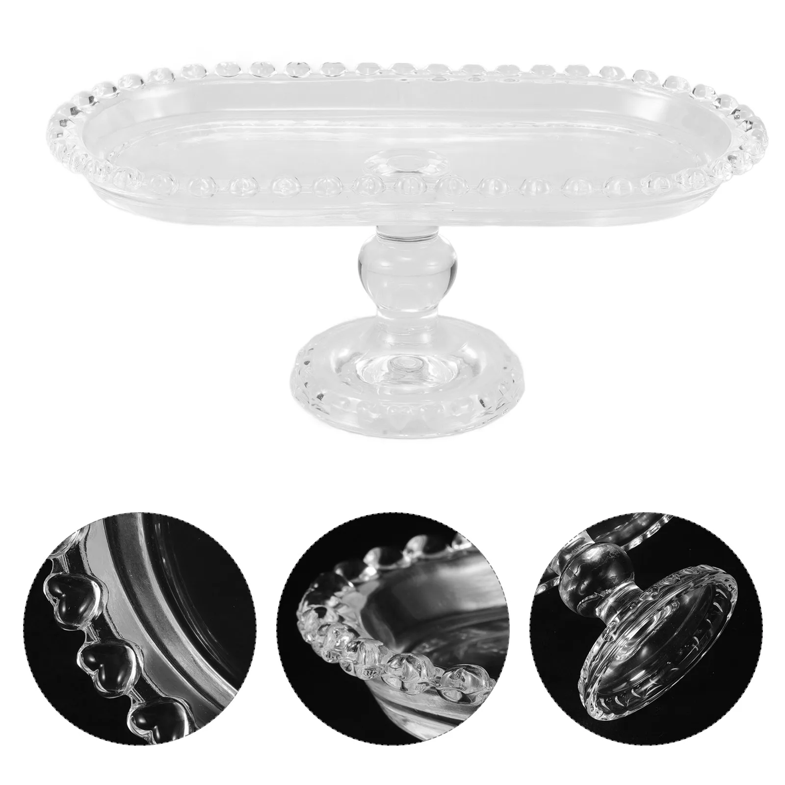 

Afternoon Tea Tray Fruits Rectangular Platters Serving Trays Decorative Snacks Dessert Plate Crystal Glass Food Dish