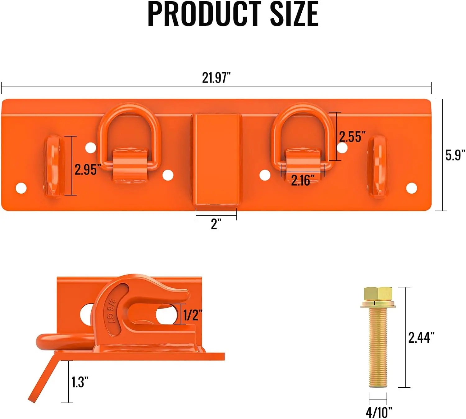 Heavy-Duty Steel Tractor Bucket Hooks in Black, with 2\