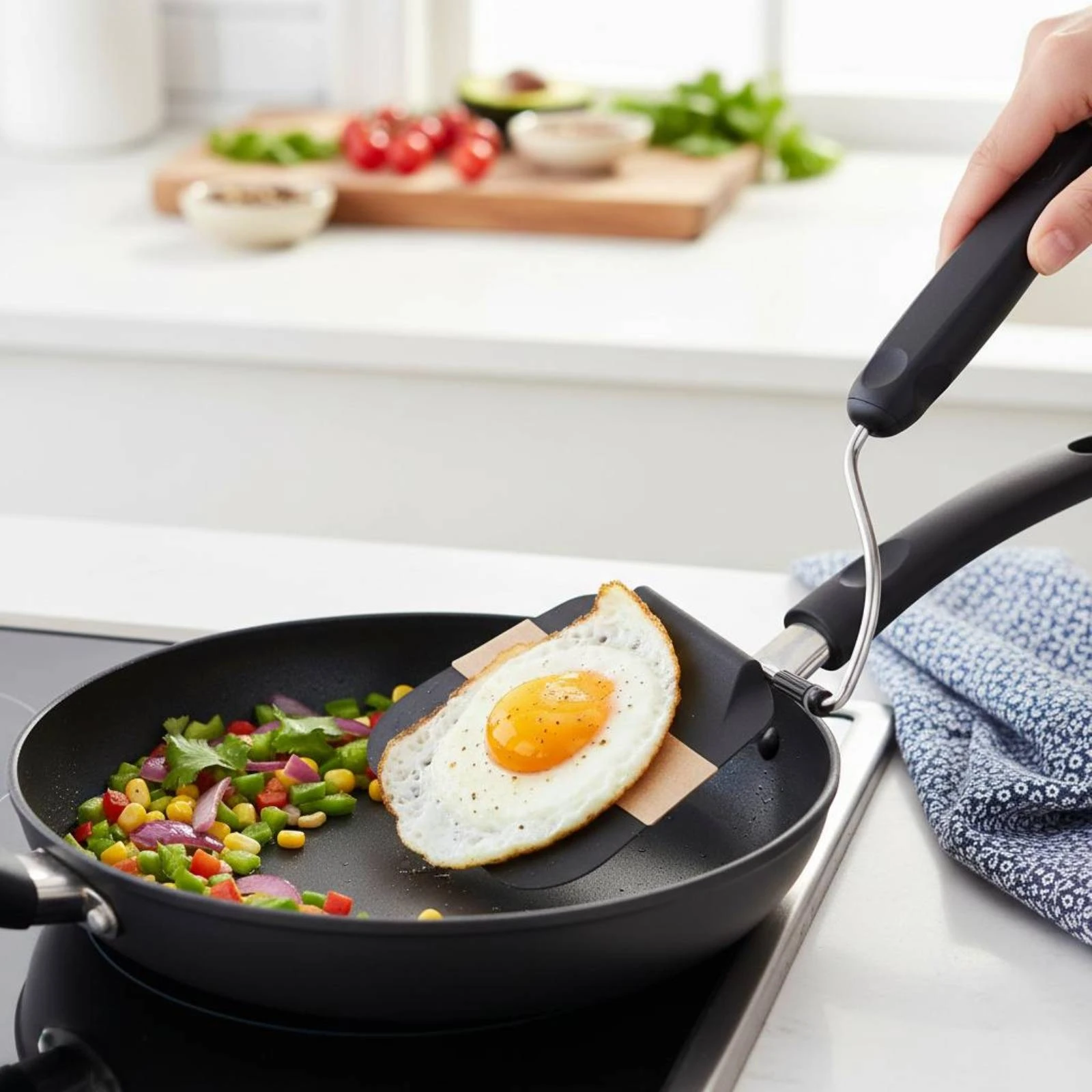 Adjustable Angle Spatula 7 Positions PPSU Scraper Angled Kitchen Scraper Long-Lasting Scraping Tool Lightweight