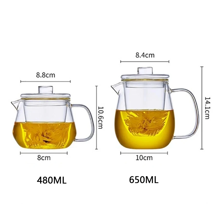 Glass Teapot Penguin Shape Chinese Tea Ceremony Transparent Teawear Set Cup Filter High Boron Silicon Pot 480/600ML