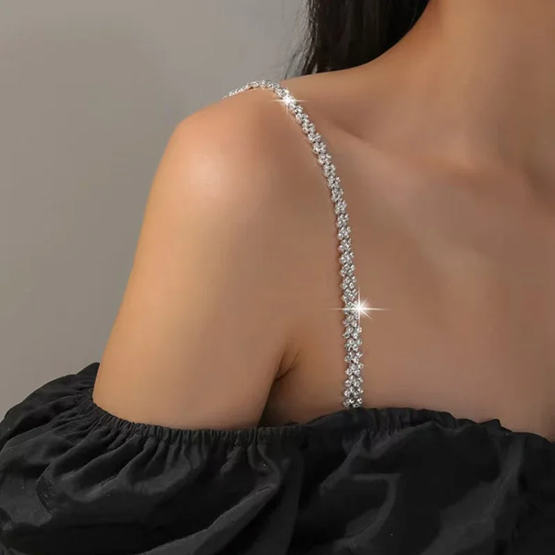 Металлические бретели с кристаллами, бретели для нижнего белья, бретели для бюстгальтера, нескользящие сексуальные невидимые крутые женские бюстгальтеры, ремешок для декора