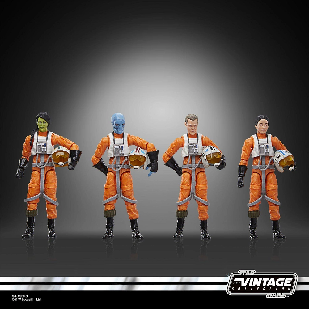 Original novo hasbro star wars a coleção vintage x-wing piloto 4-pack-set 3.75-Polegada-escala tv figura de filme de ação modelo brinquedos
