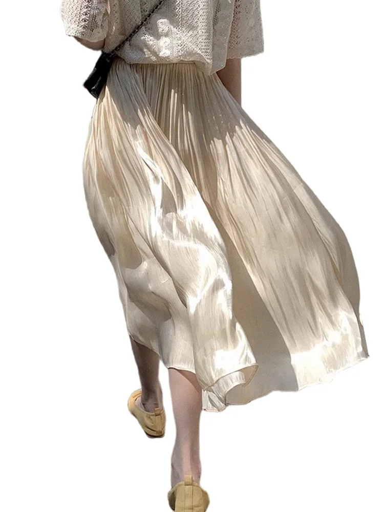 Falda de Cintura Alta para Mujer, Corte A, Ajustada, de Poliéster, con Diseño Decorativo 3D, Modelo Delgado de Verano