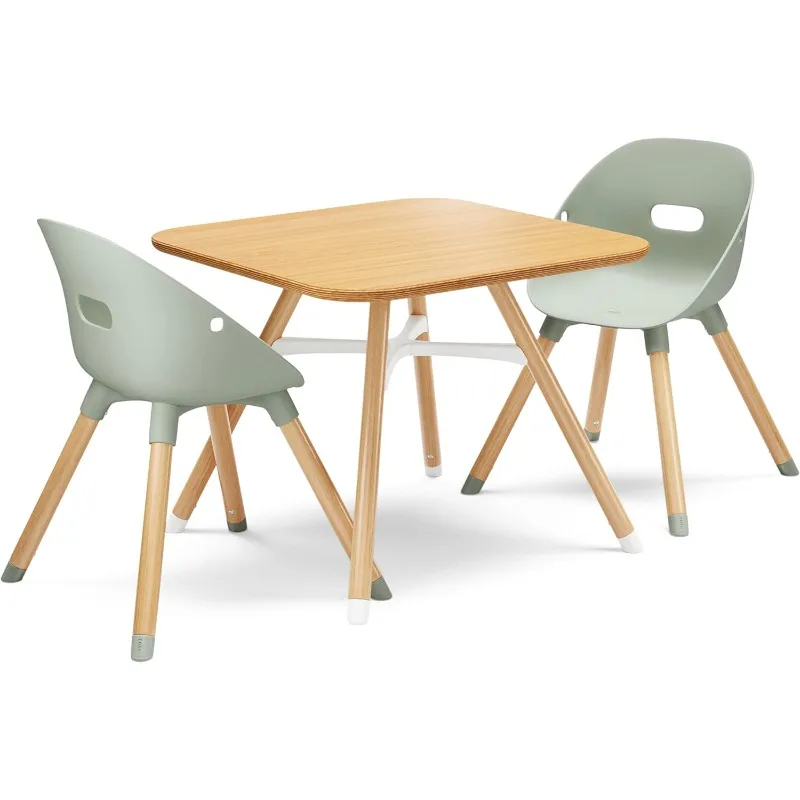 

Lalo The Play Kit-Kids Table & Chairs Set with Sustainably Sourced Wood Table & 2 Non-Toxic Bucket Seat Chairs-Safe Comfortable