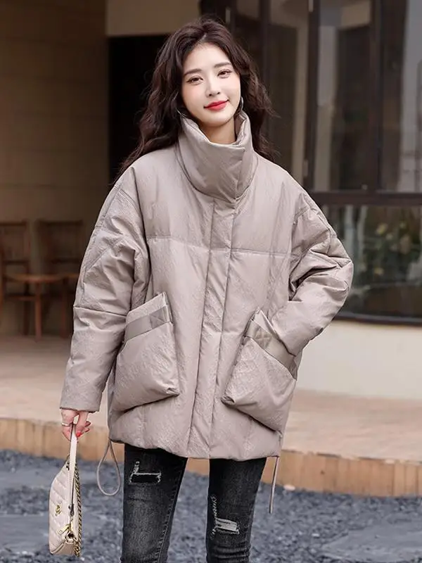   Ning cuir véritable vers le bas Jaet femmes mi-long 2025 hiver eepskin Faionable Design coréen manteau de fourrure ample