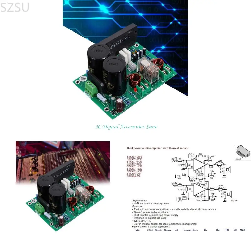 

Пленка SZSU Hifi Thick Film STK496-090 200W Цифровой усилитель мощности Усилитель 100WX2 Усилитель