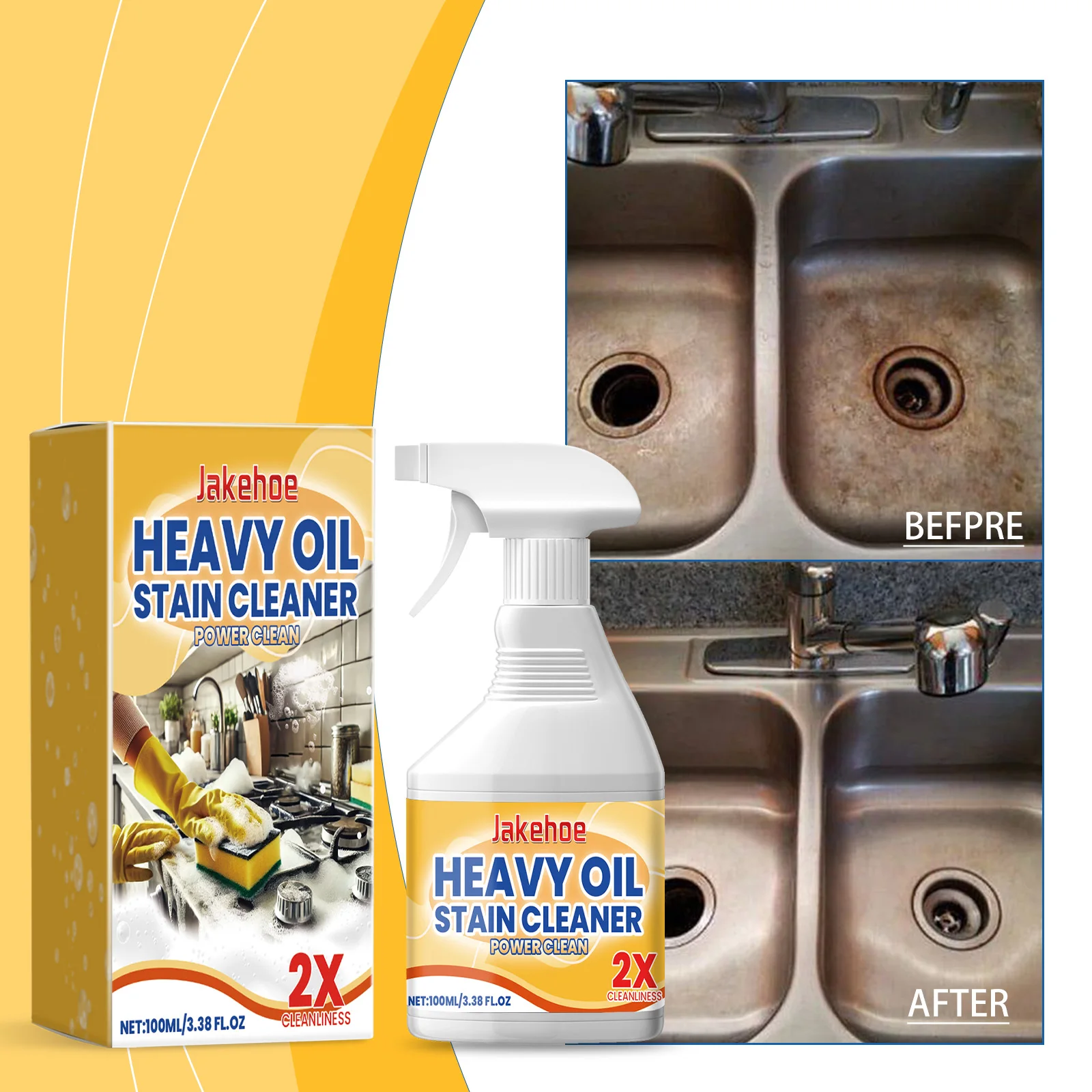 Kitchen Foam Cleaner Powerful Dissolving Removing Stubborn Oil Stains Clean Cooking Utensils Multi-Purpose Cleaning Spray Heavy Duty Degreaser For Oven Stove Range Hood Grease Remover 100ml
