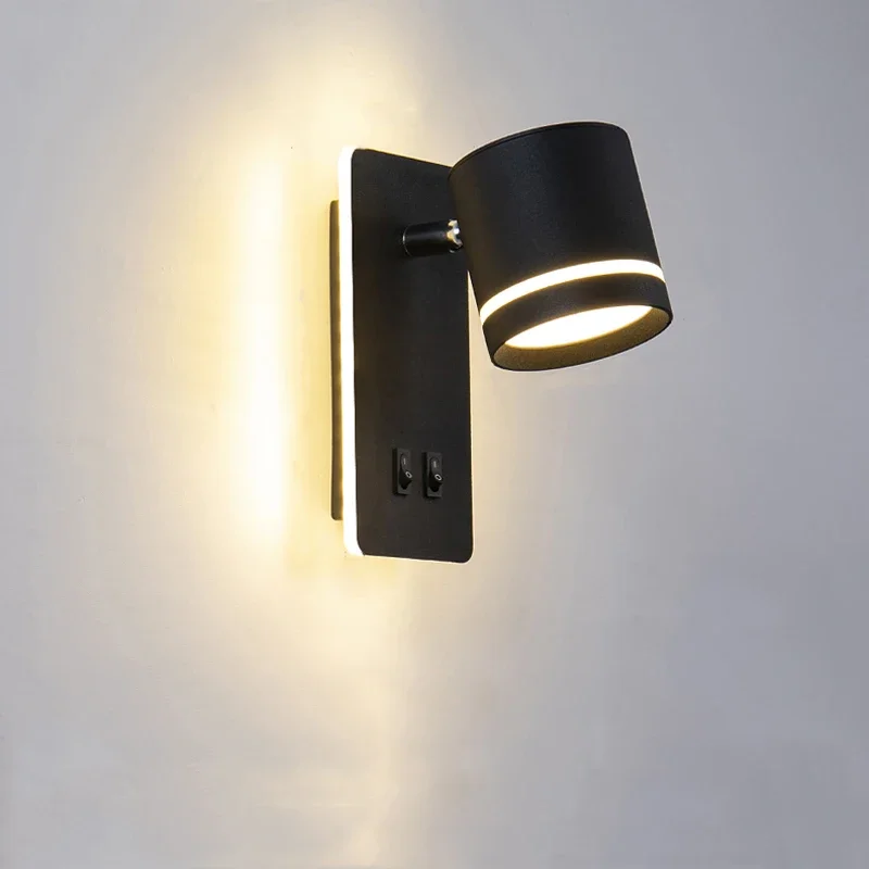 

Modern Wall Light Hotel Bedroom Bedside Lamp Nordic Creative Rotatable Wall Lamp With Switch LED Reading Spotlight